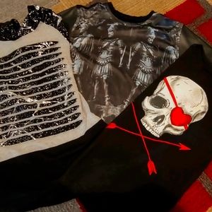 ×3 short sleeve boys tops 10/12 NWOT